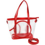 Wholesale - Clear w/Red Baseball Purse C/P 8, UPC: 400001442104